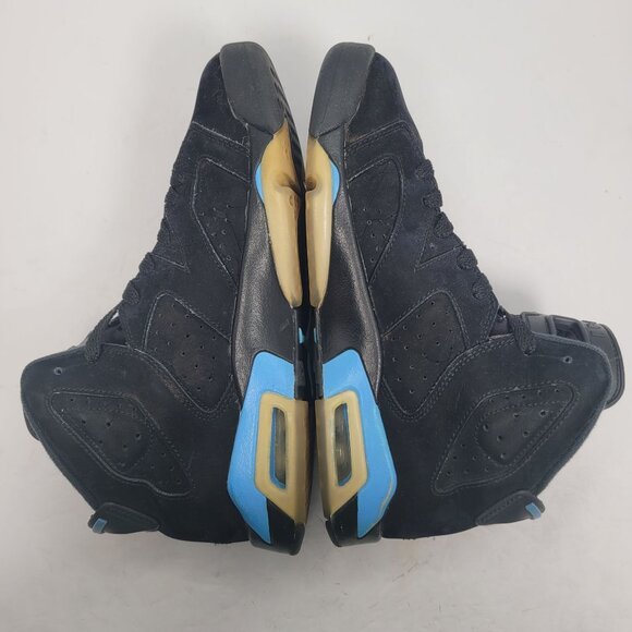 Air Jordan 6 Retro GS UNC 2017 Youth Black Blue Sneakers 384664-006 US Size 6Y - Picture 6 of 8